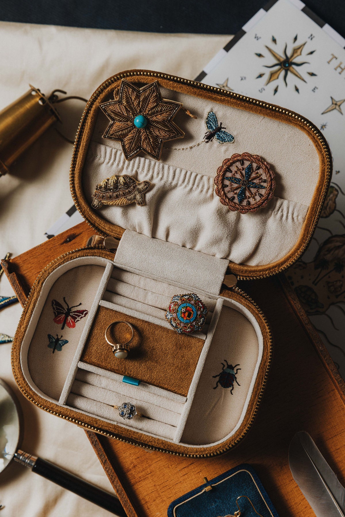 The Butterfly Box - Embroidered Jewellery Box