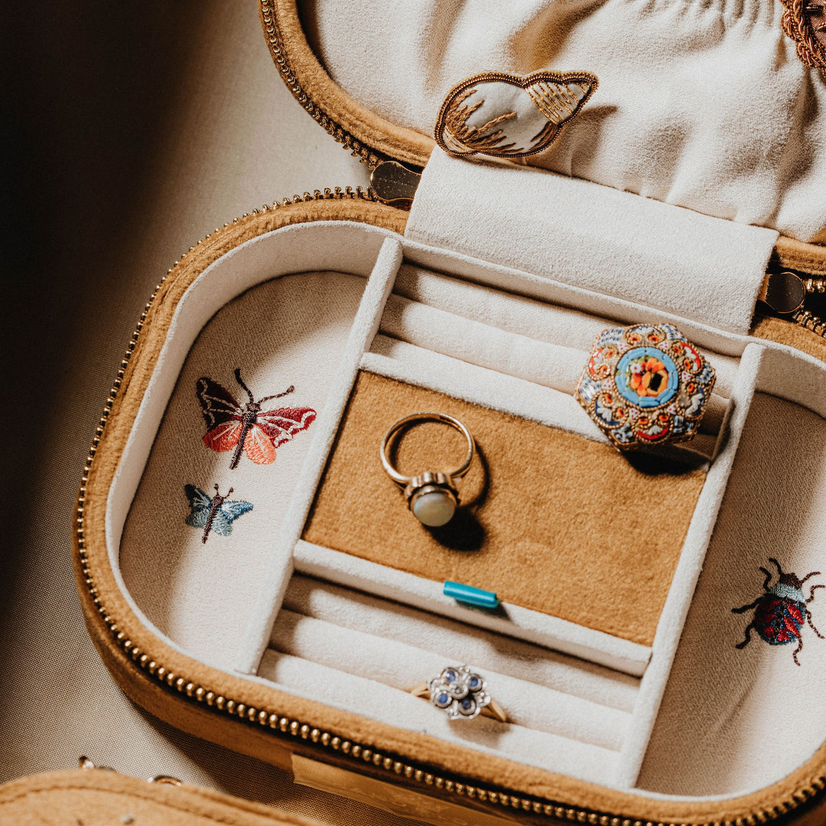 The Butterfly Box - Embroidered Jewellery Box