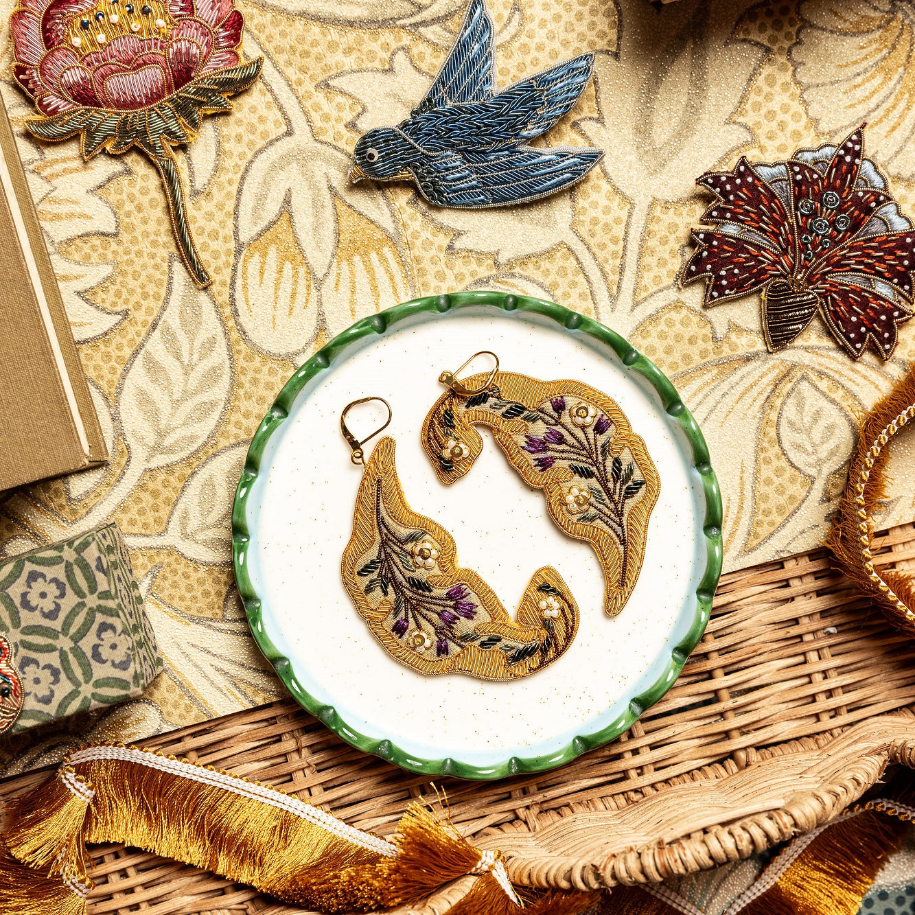 William Morris Hand Embroidered Fashion Accessories