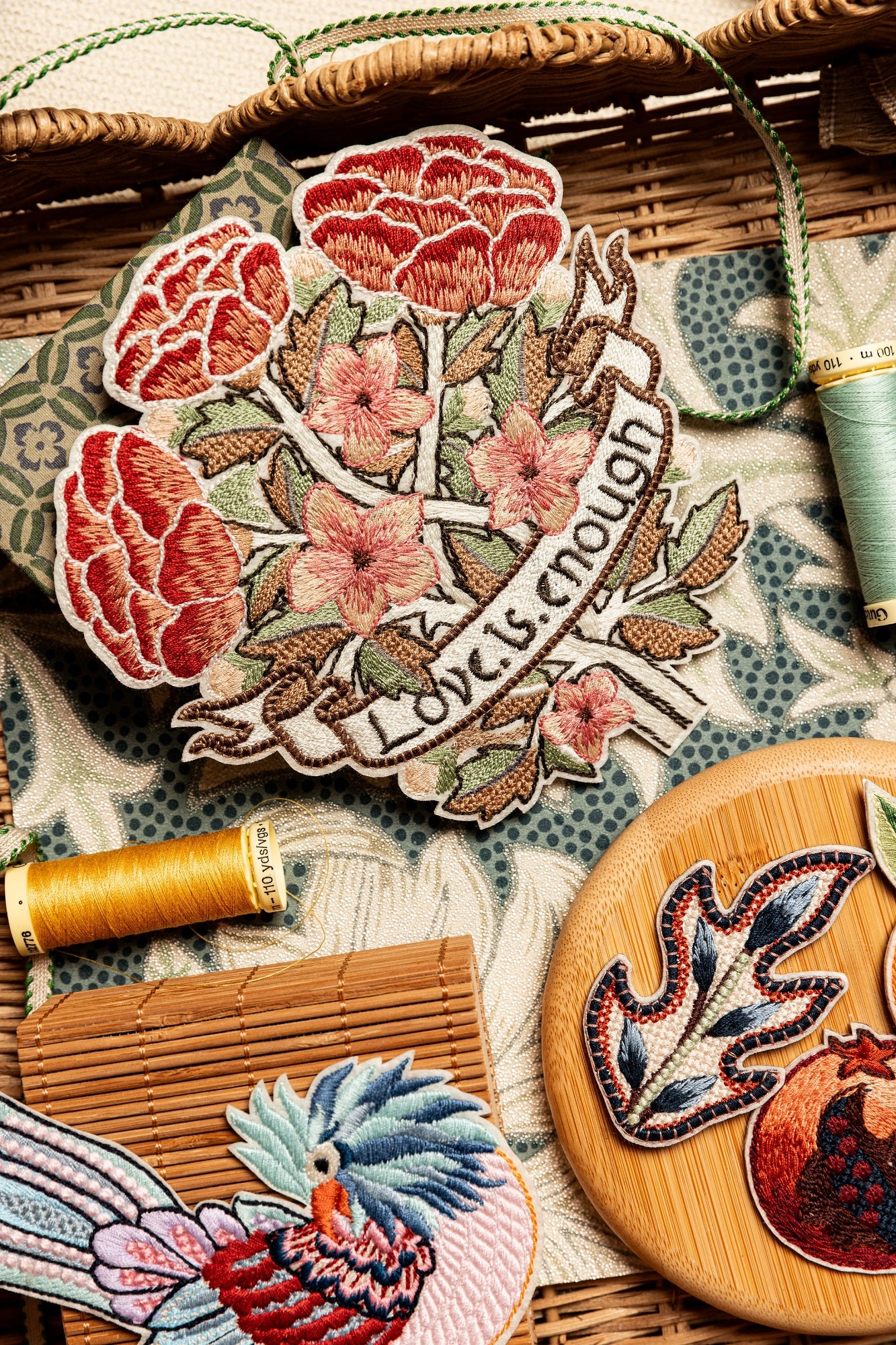 William Morris Machine Embroidered Iron on Patches