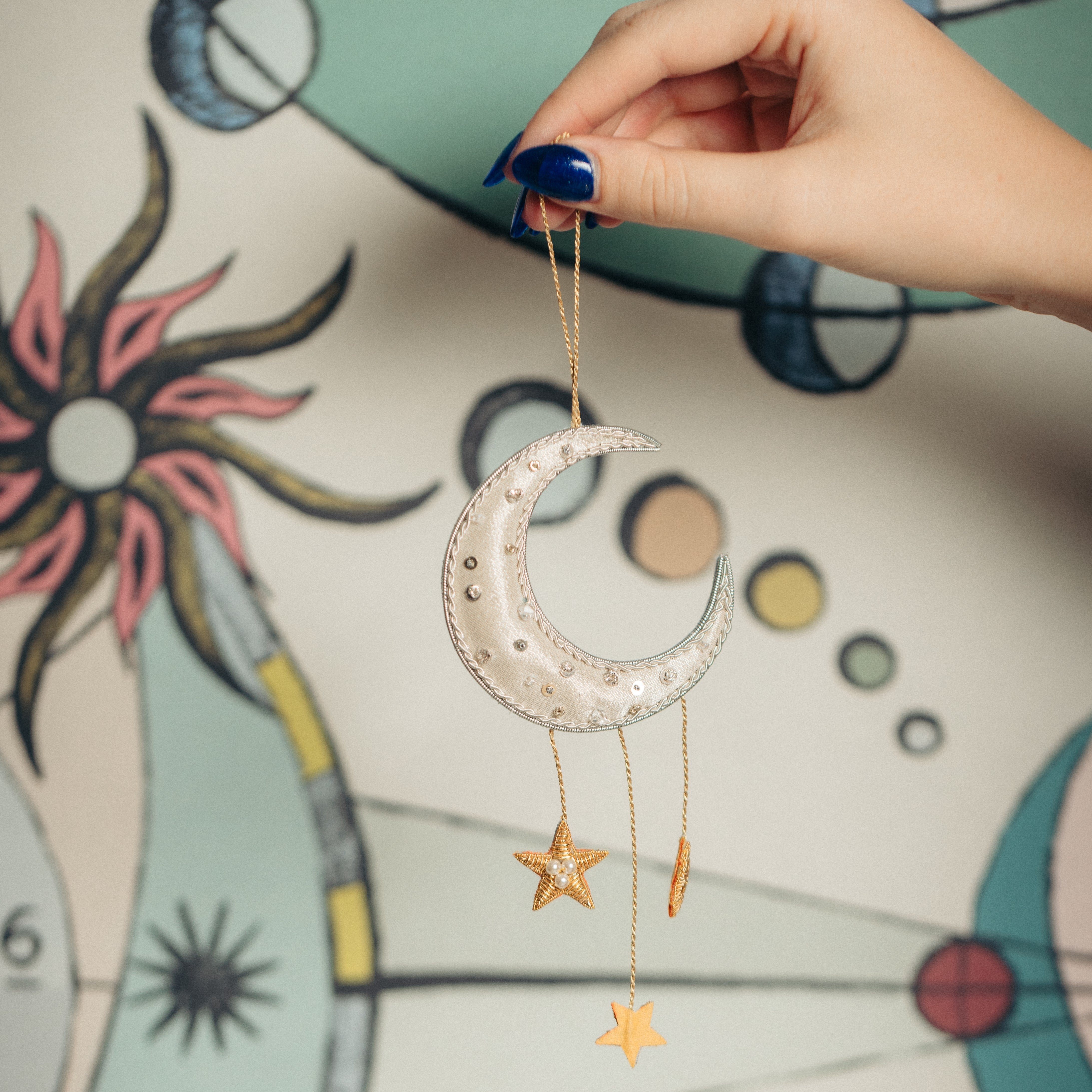 Crescent Moon and Stars Hanging Decoration (14746797605242)
