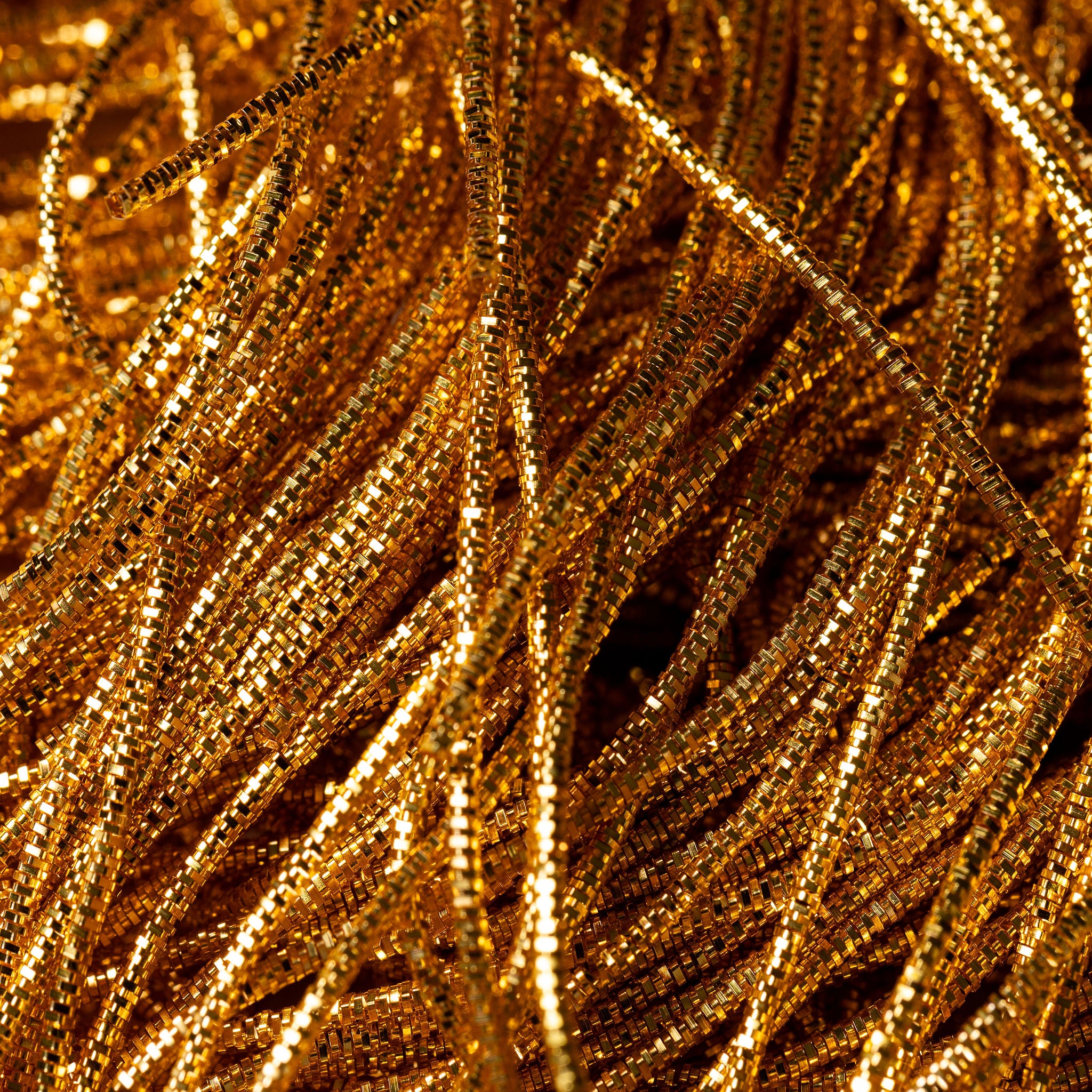 Gold Bright Check Goldwork Embroidery Bullion Close Up