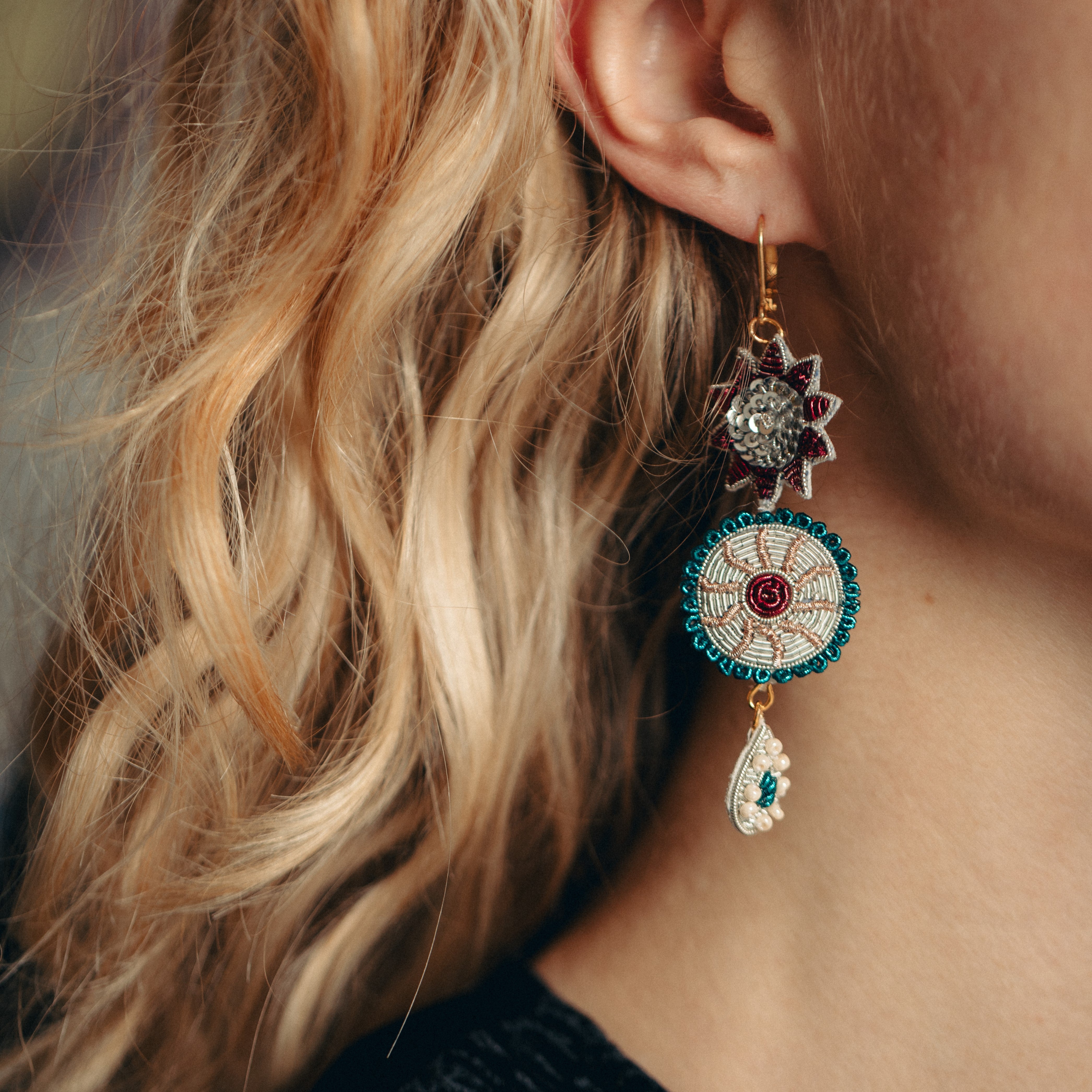 Short Silver Cosmic Charm Earrings (14746786955642)
