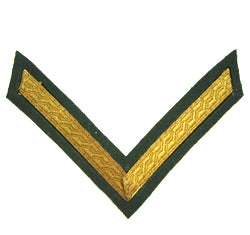 Hand & Lock Military: 1 Bar Chevron Gold on Rifle Green - No.1 Dress