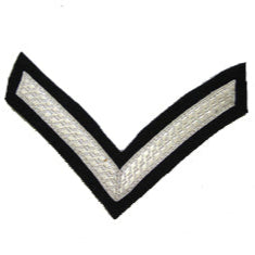 Hand & Lock Military: 1 Bar Chevron Silver on Black - No.1 Dress