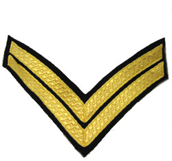 Hand & Lock Military: 2 Bar Chevron Gold on Black - No.1 Dress