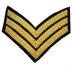 Hand & Lock Military: 3 Bar Chevron Gold on Black - No.1 Dress