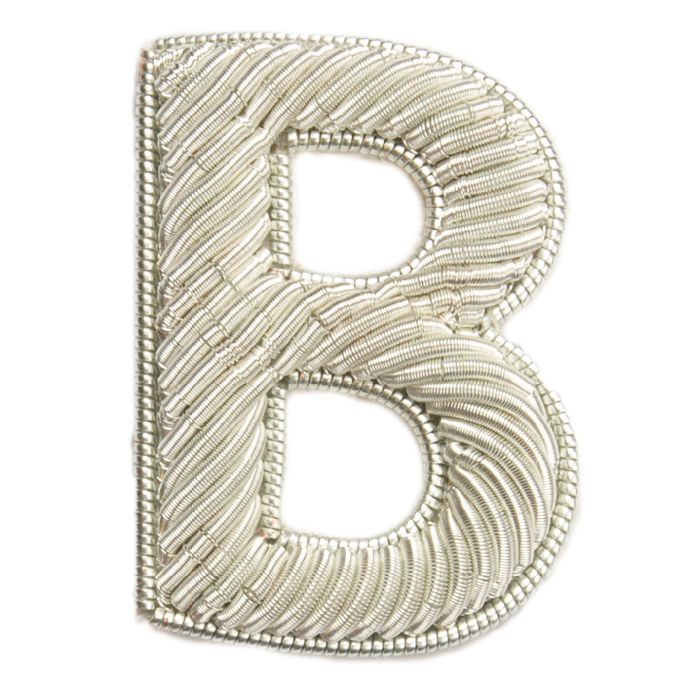 Block Silver Goldwork Initial Letter
