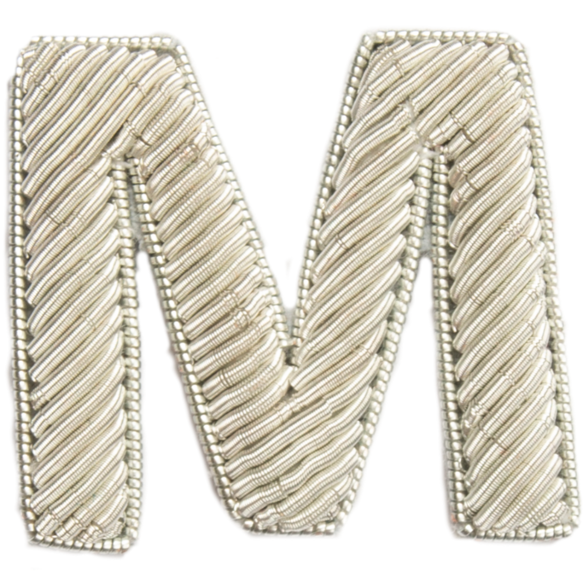 Block Silver Goldwork Initial Letter
