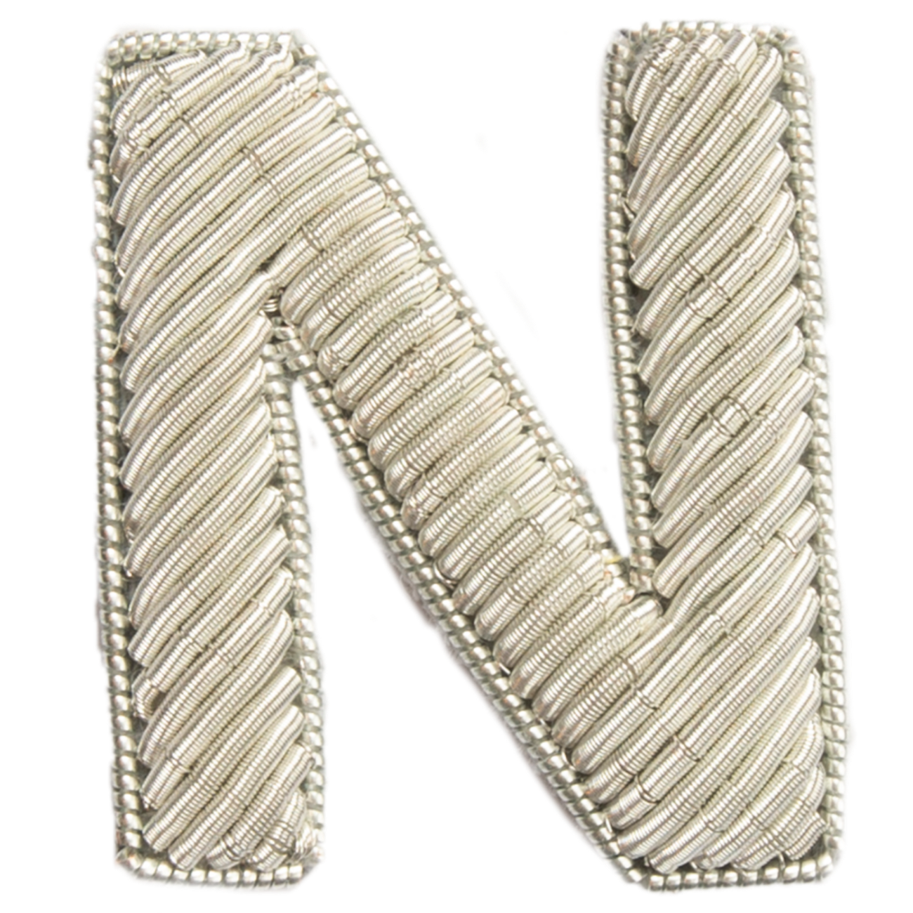 Block Silver Goldwork Initial Letter (6688671105203)