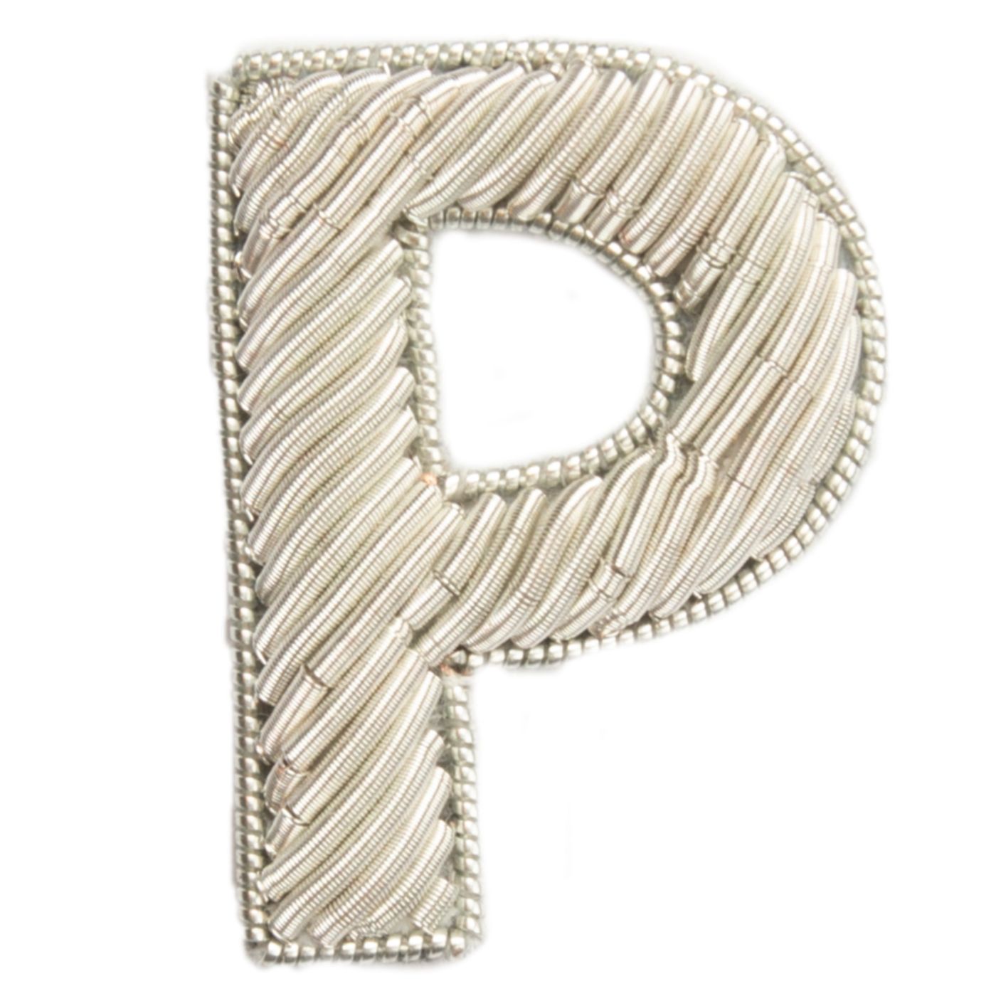 Block Silver Goldwork Initial Letter (6688671105203)