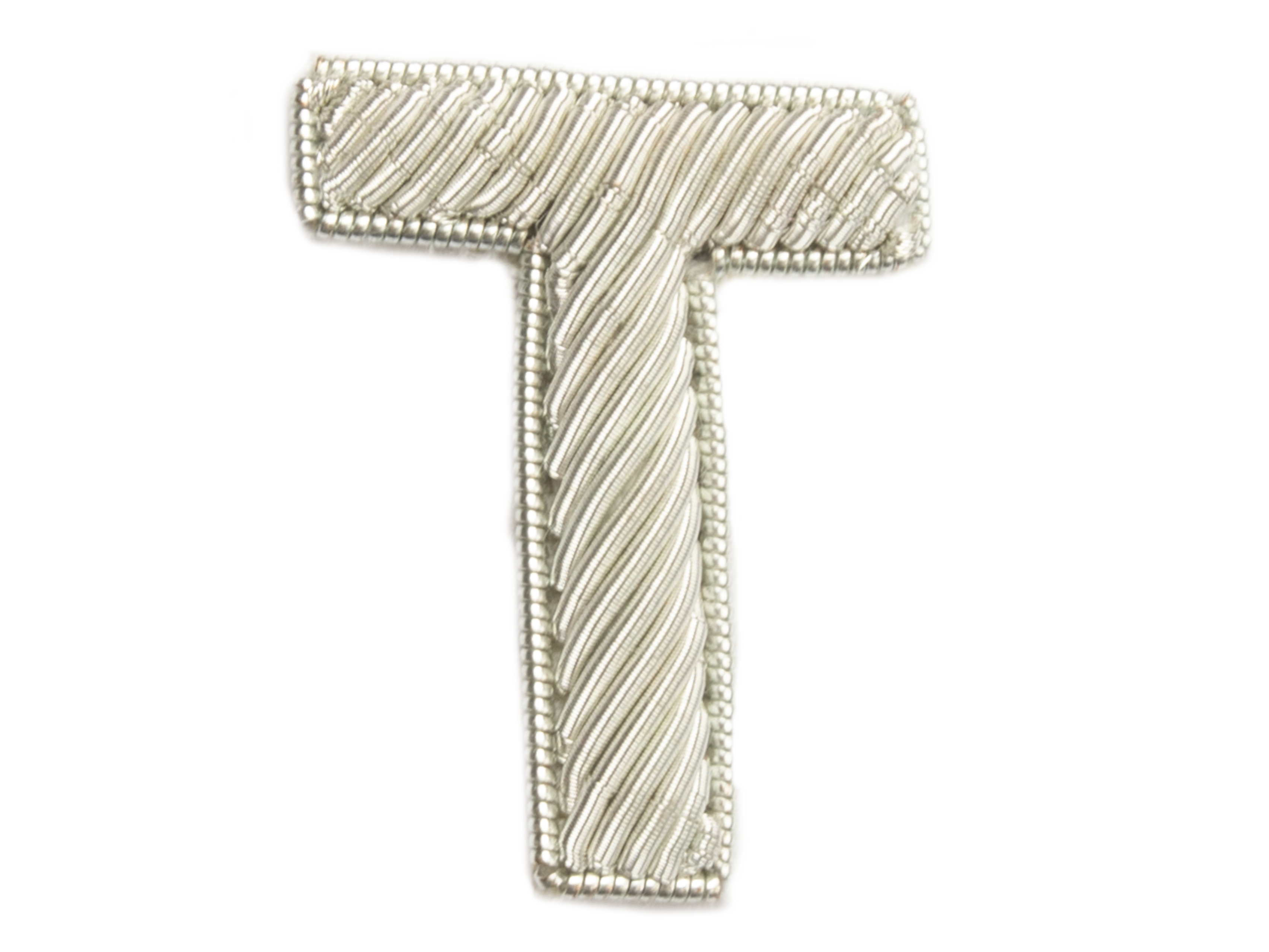 Block Silver Goldwork Initial Letter (6688671105203)