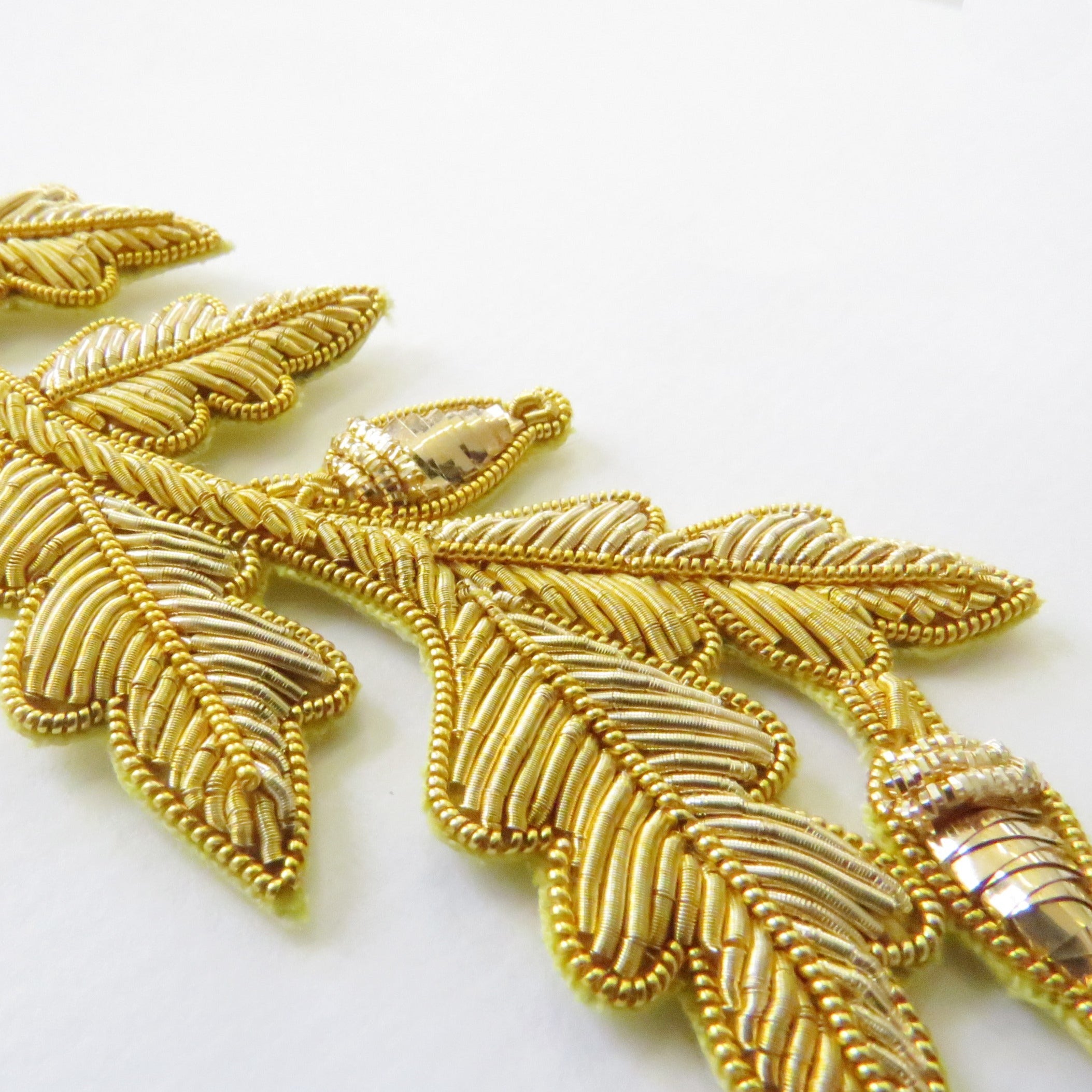 Repeat Pattern Oak Leaf (with acorn) Gold pair (4334446870600)