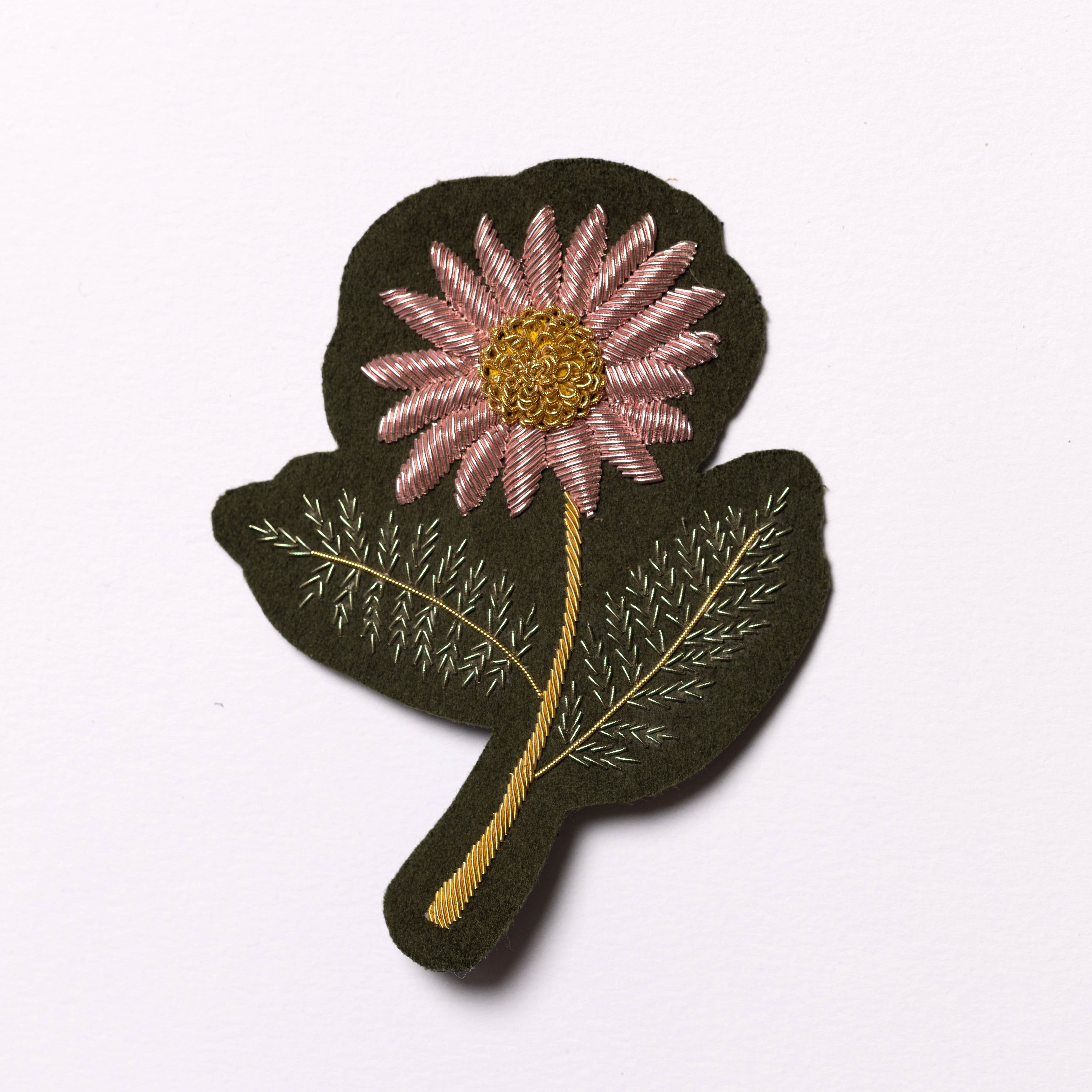 Pink Daisy Goldwork Patch (8048072917251)