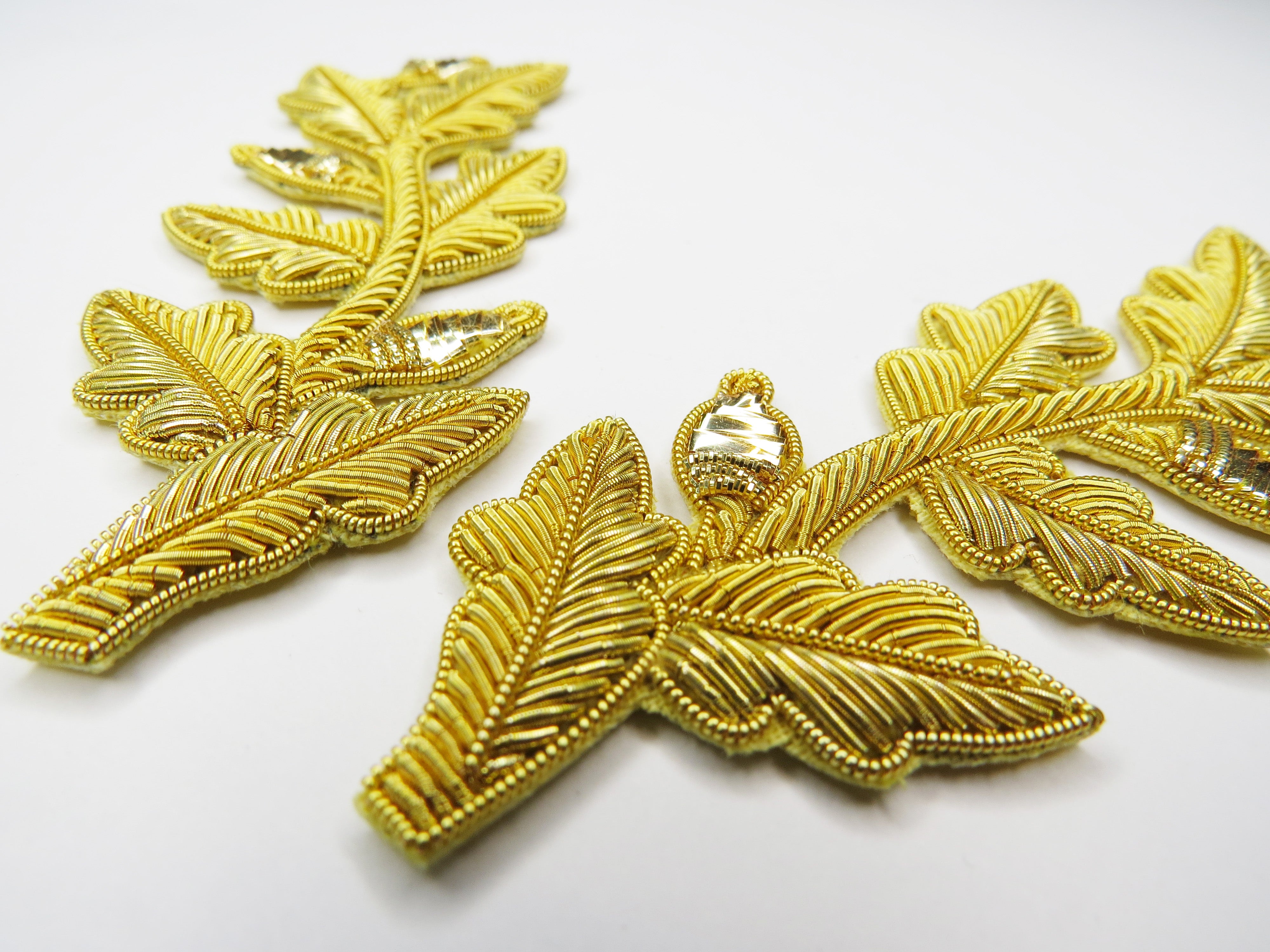 Repeat Pattern Oak Leaf (with acorn) Gold pair (4334446870600)