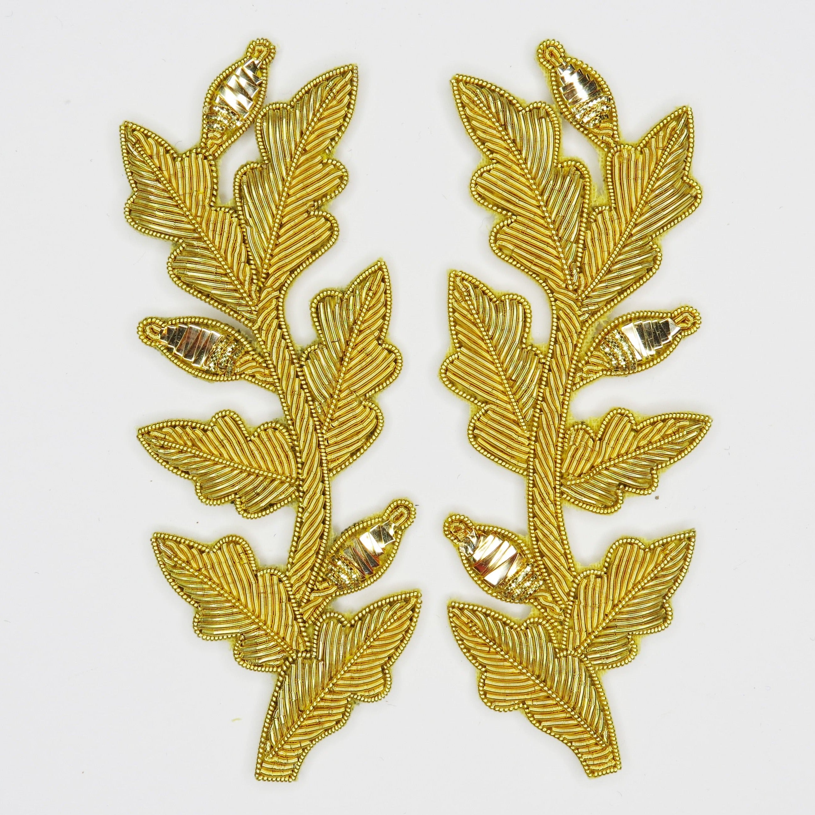 Repeat Pattern Oak Leaf (with acorn) Gold pair (4334446870600)