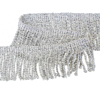 Silver mylar thread fringe (1.5 Inch drop) (4334636007496)