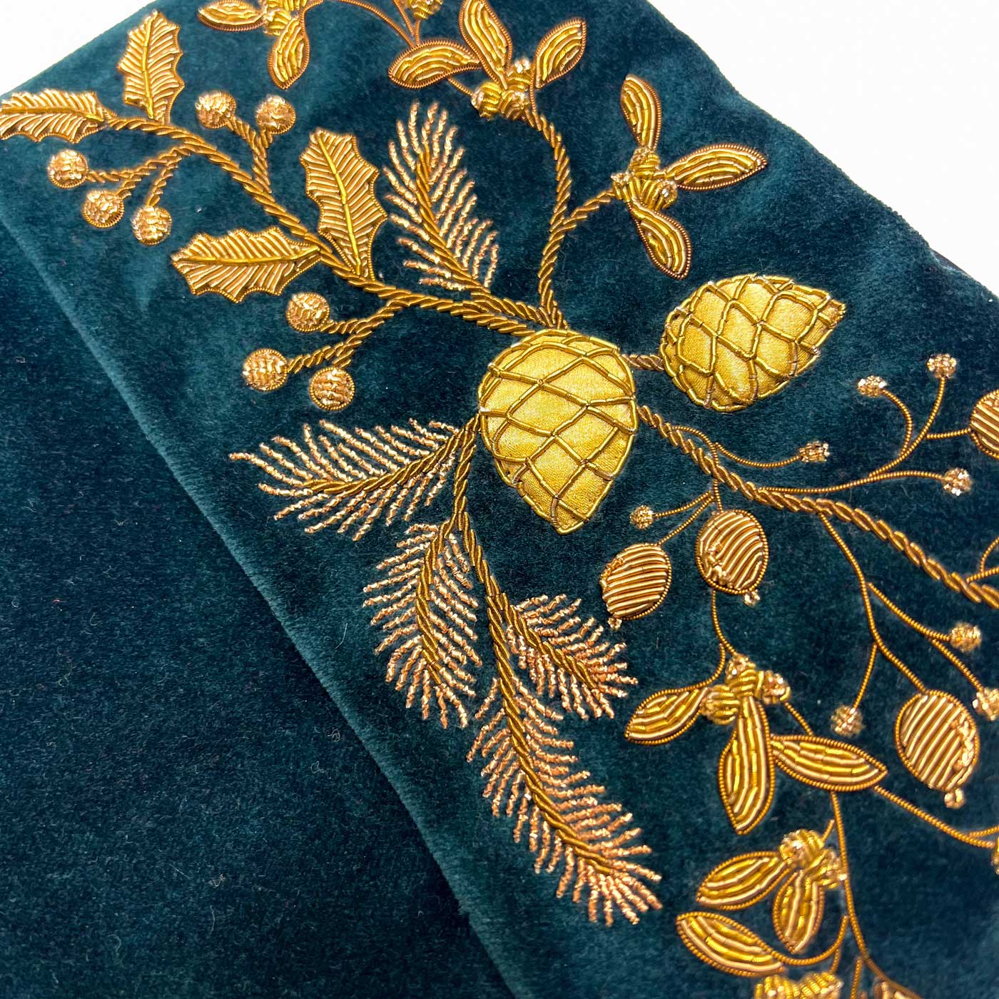 The Mistletoe Stocking large - Green & Antique Gold (7885005029635)