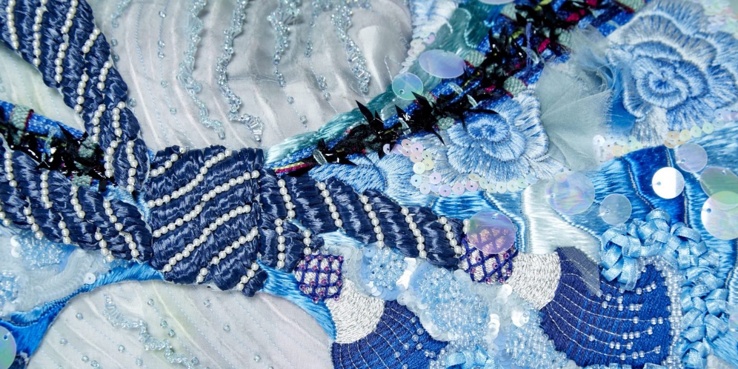 Miyako Asaba Embroidery detail, Hand & Lock Prize for Embroidery 2015