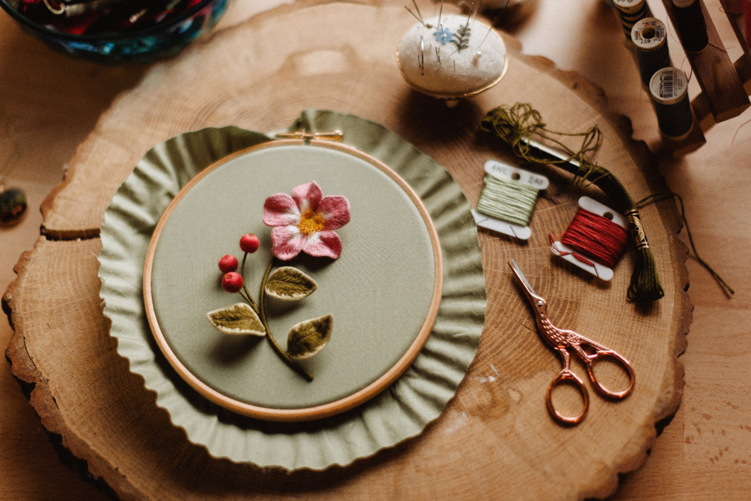 Lemon Pepper Studio Stumpwork Embroidery Flower