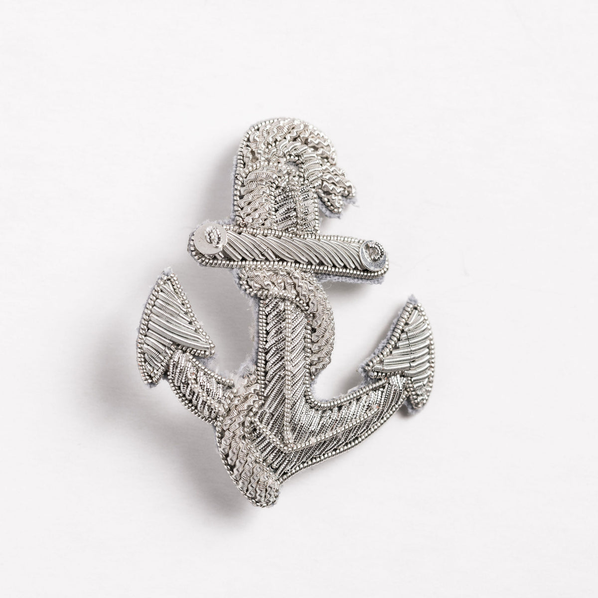 Anchor Hand Embroidered Brooch 