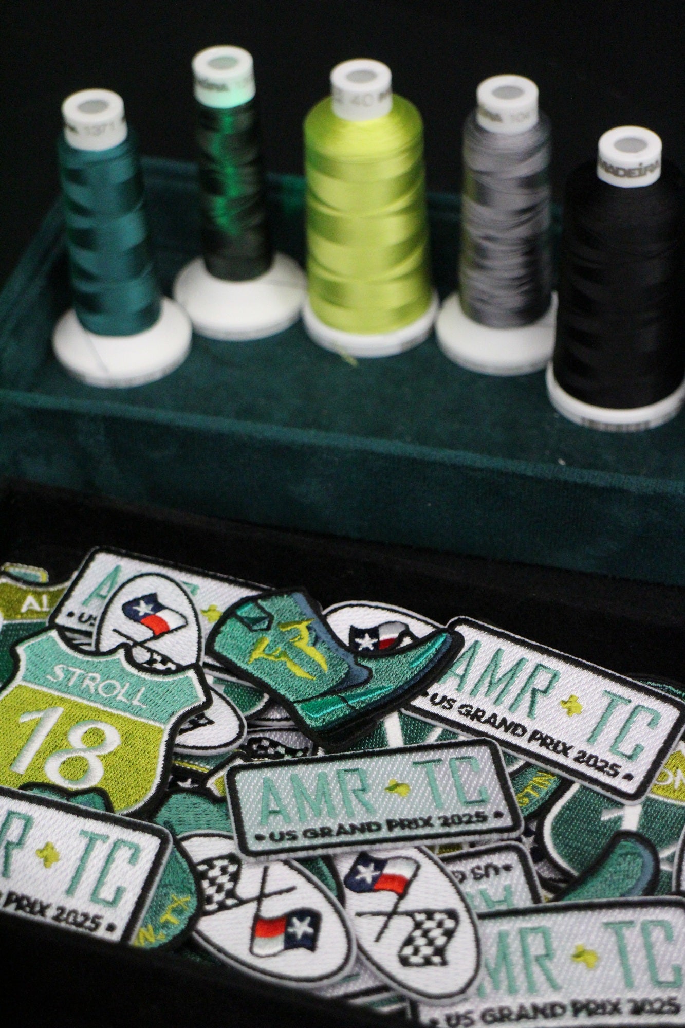 Aston Martin Aramco F1 Patch Application and Machine Embroidery Event