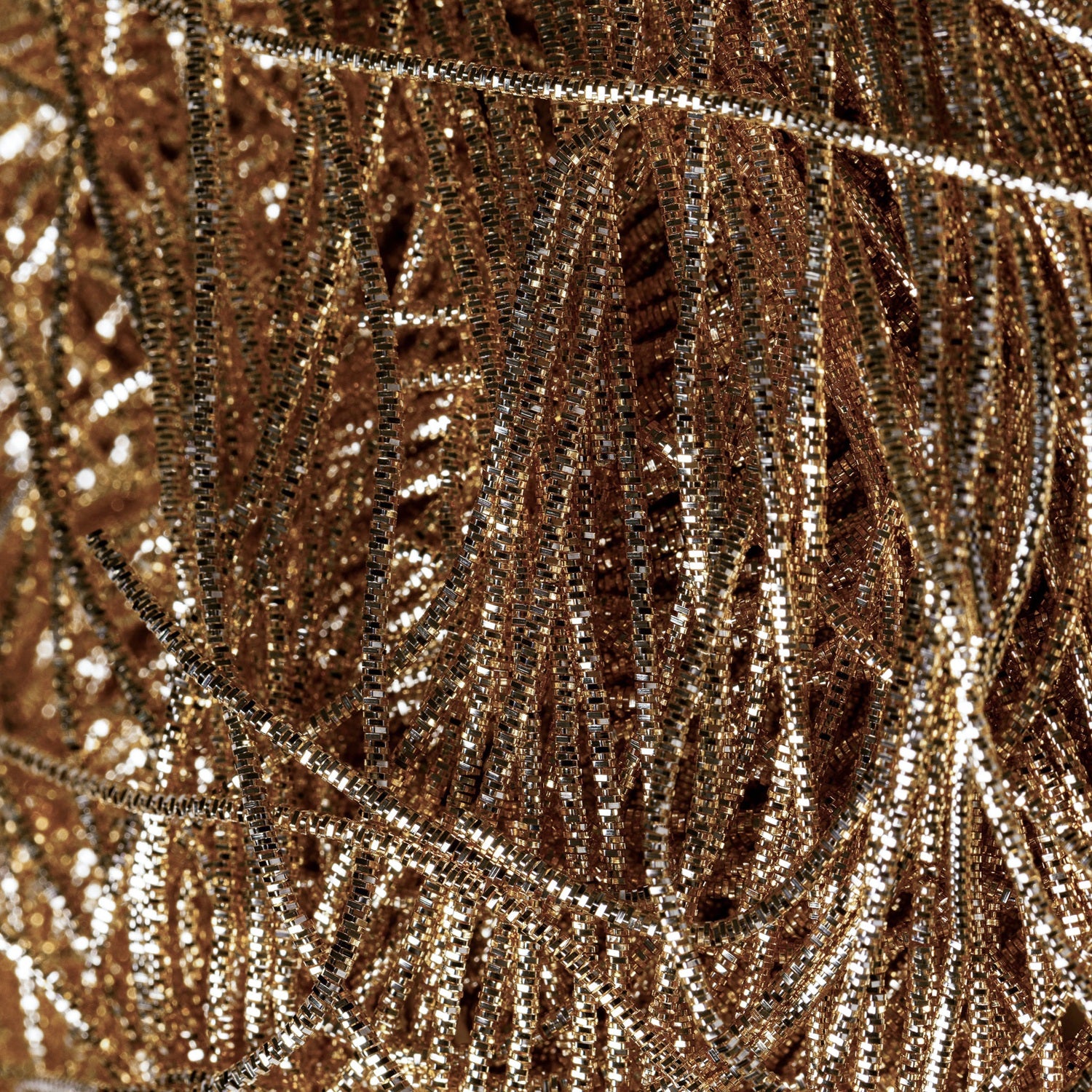Porcelain Bright Check Goldwork Embroidery Bullion Close Up