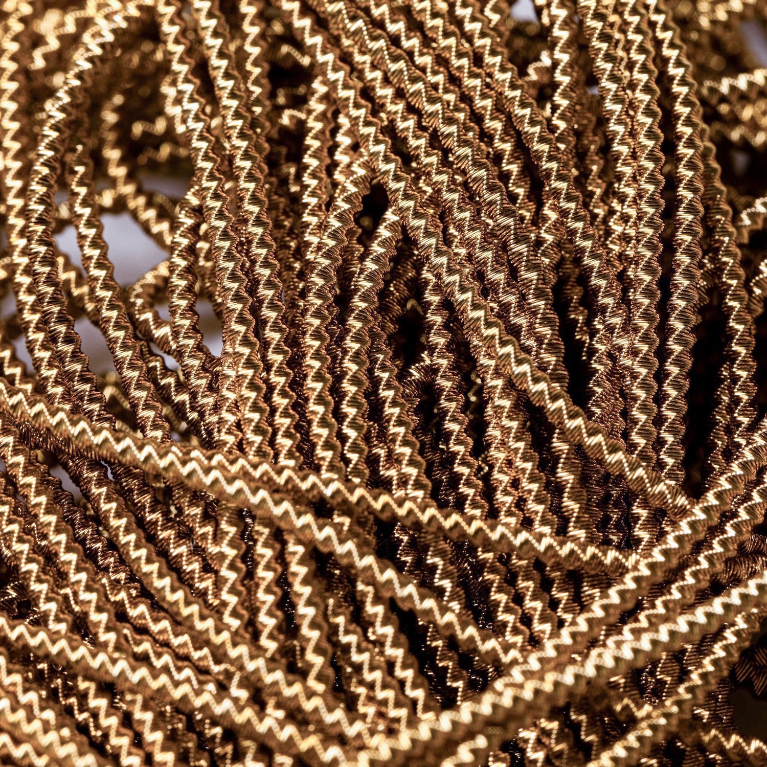 Warm Gold Check Goldwork Embroidery Bullion Close Up