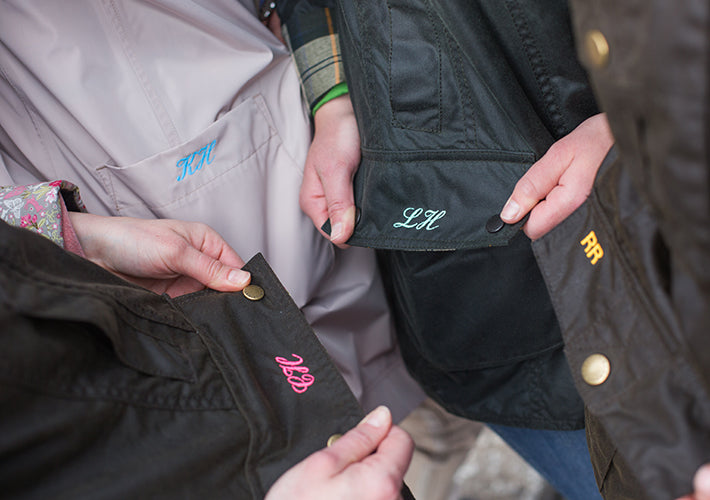 Close up of Barbour Monograms