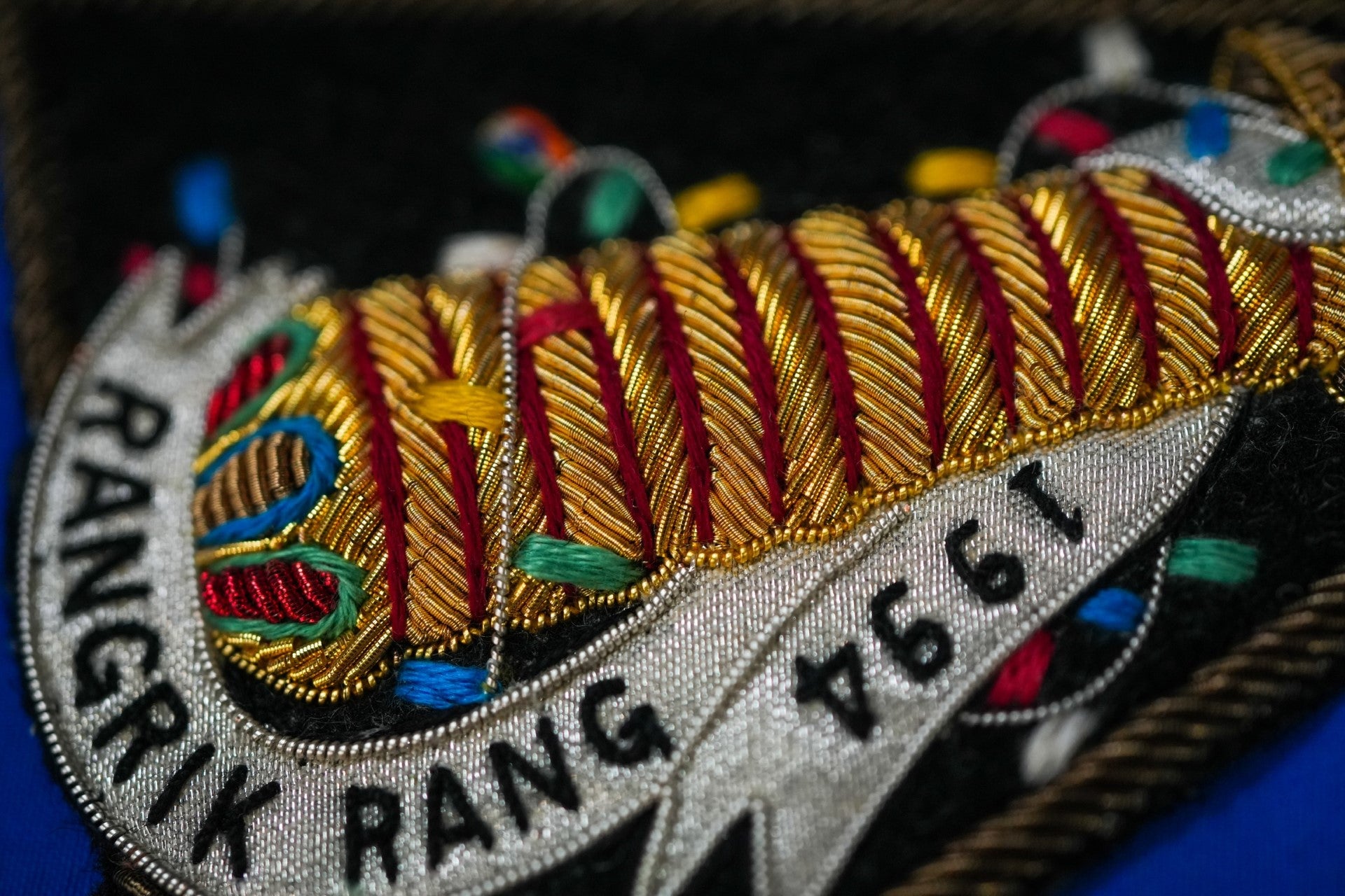 Berghaus Bespoke Hand Embroidered Goldwork Patch Detail