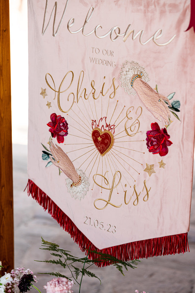 Bespoke Embroidered Wedding Banner