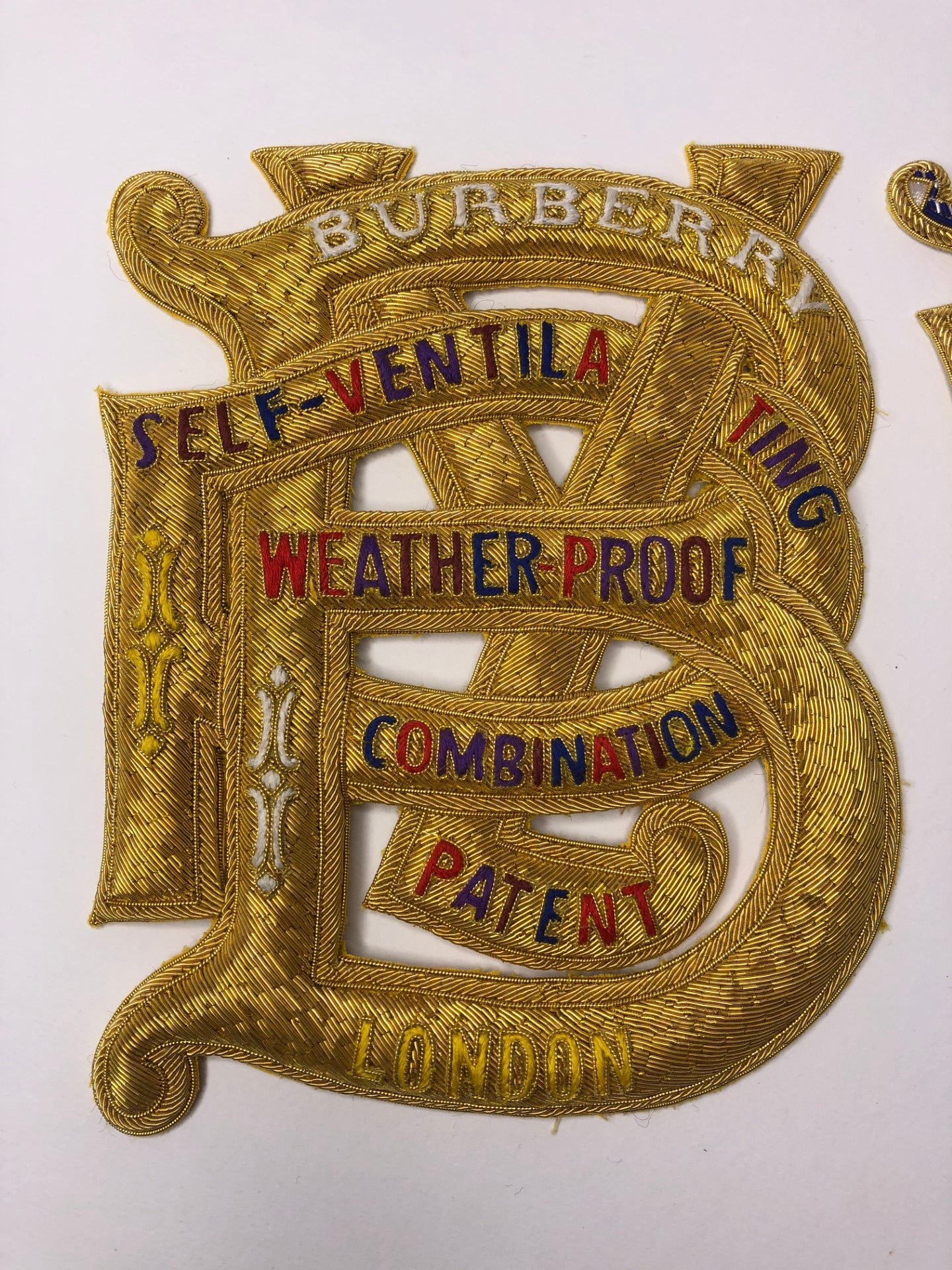 Burberry Hand Embroidered Goldwork Monogram