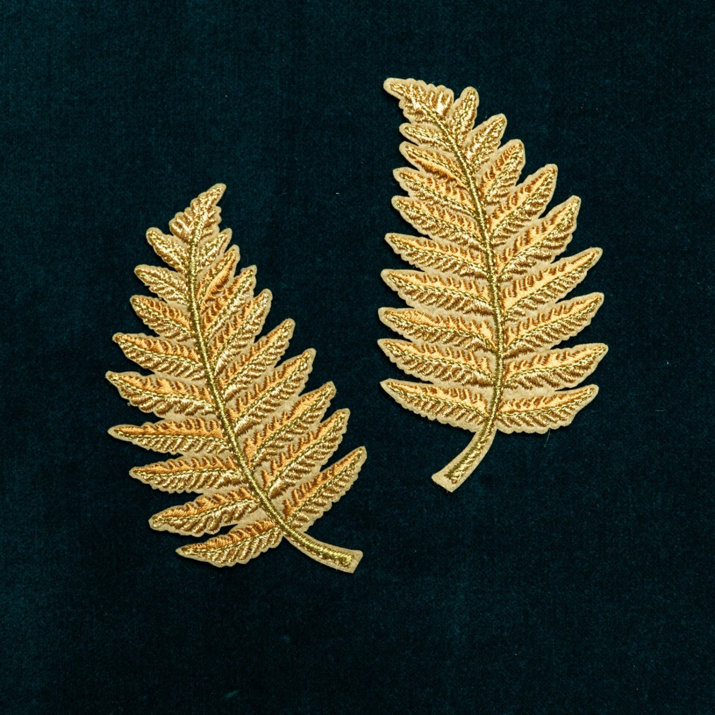 Classic Machine Embroidered Patch Collection - Fern Leaf Pair