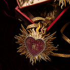 Classic Machine Embroidered Patch Collection - Sacred Heart Patch with Monogram