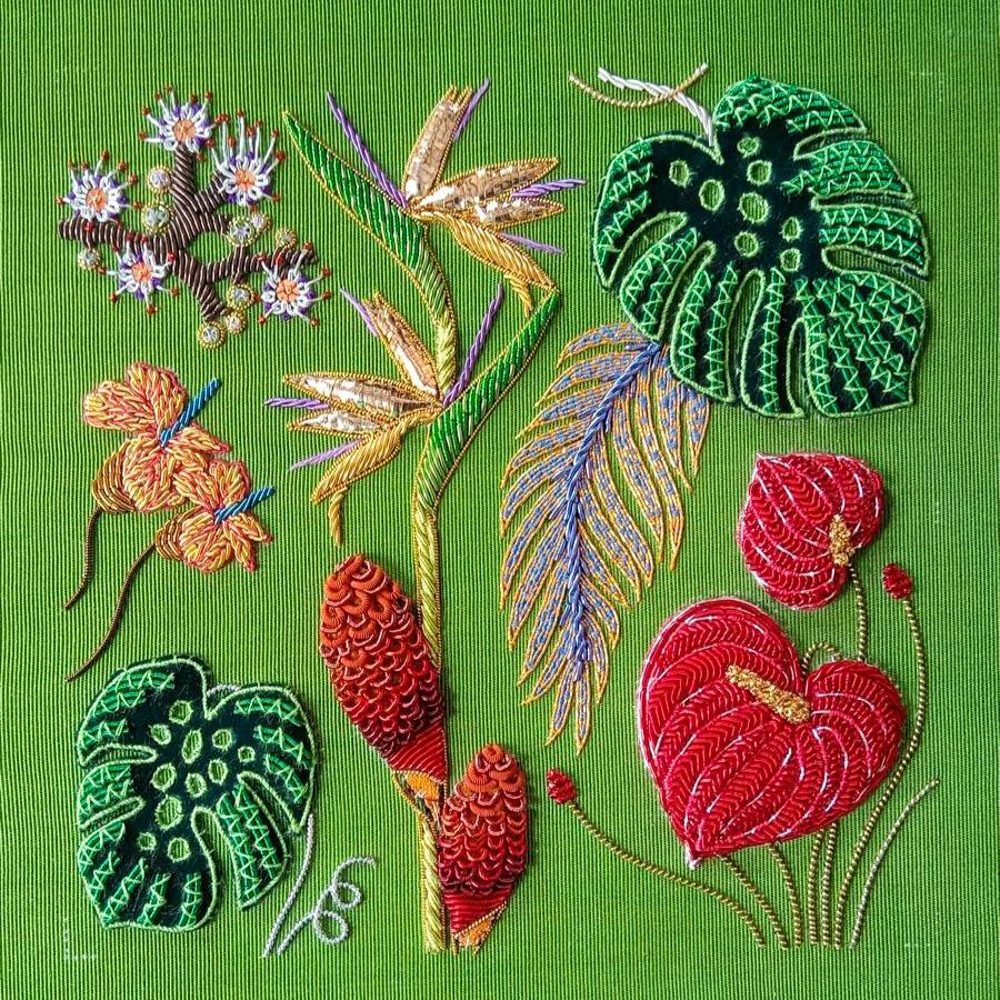 モジュール1001: 金属糸と金細工の刺繍の探求 – Hand & Lock
