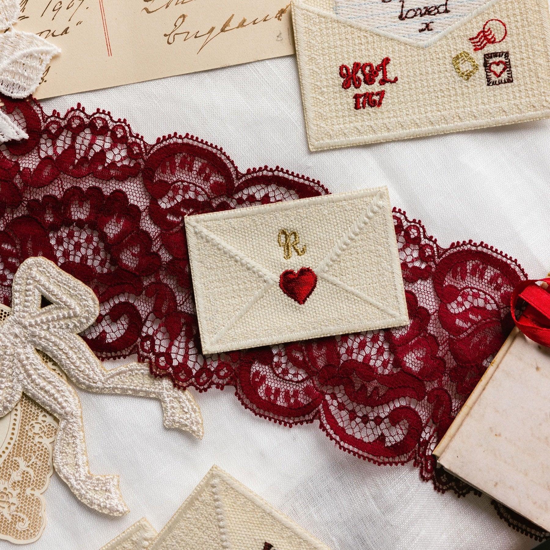 Embroidered Sealed with a Kiss Envelope Patch - Valentines Collection 2026