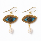 Evil Eye Hand Embroidered Earrings 