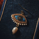 Evil Eye Hand Embroidered Earrings 