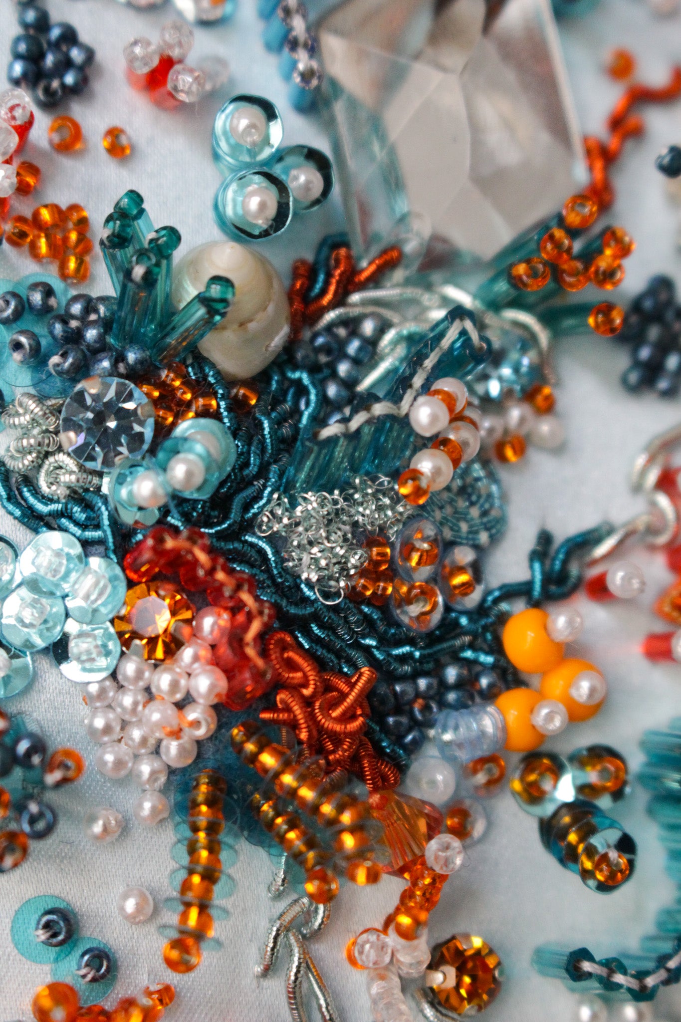 Exploration of 3D Contemporary Hand Beading Close Up