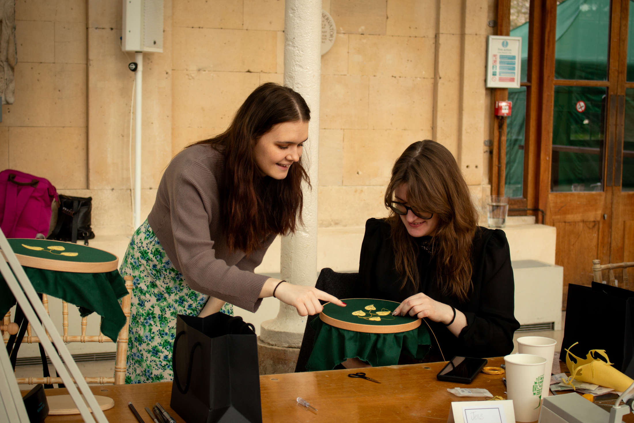 External Embroidery Course with Kew Gardens - Freya Teaching