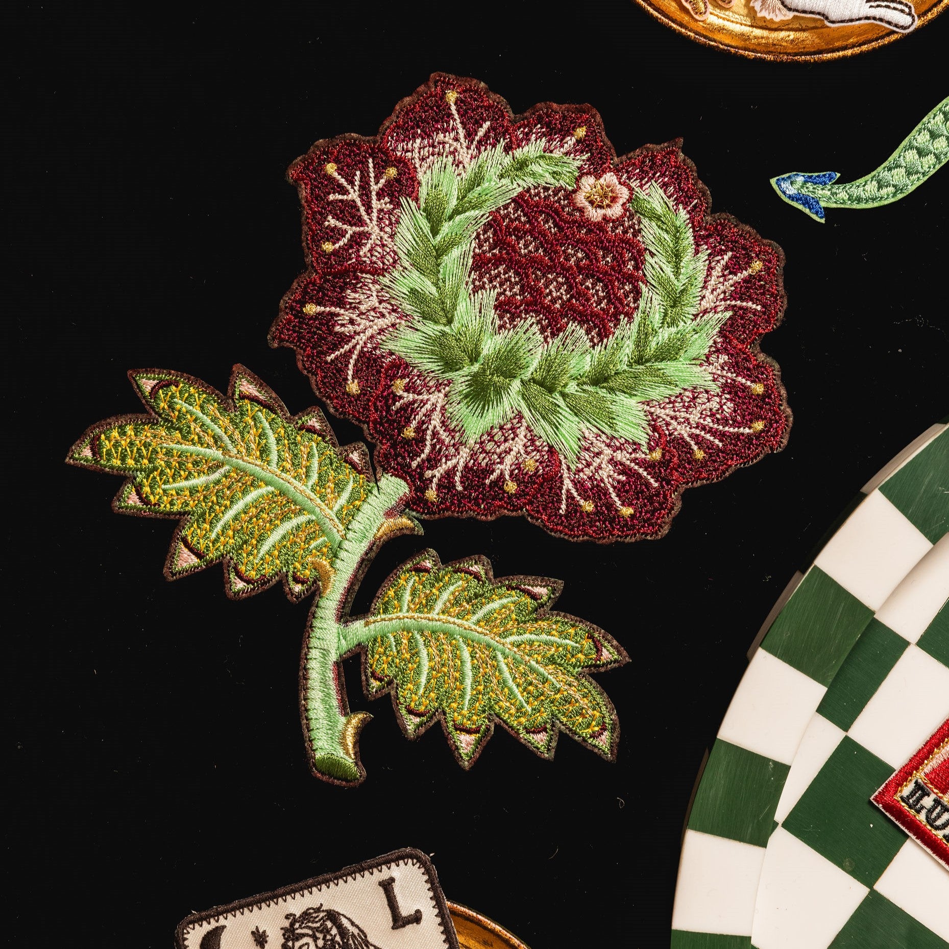 Fairy Tale Collection - Embroidered Jacobean Flower Patch 