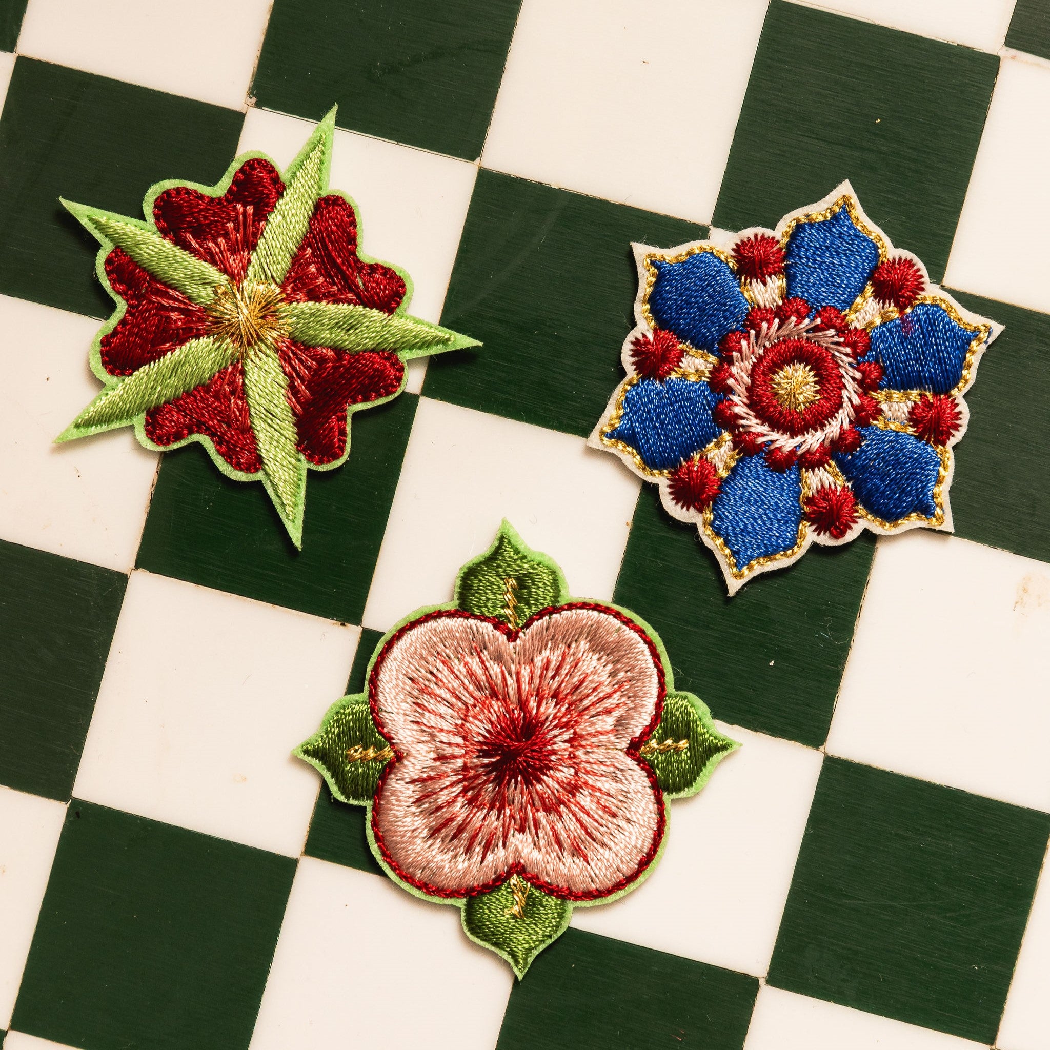 Fairy Tale Collection - Embroidered Medieval Floral Trio Patches 
