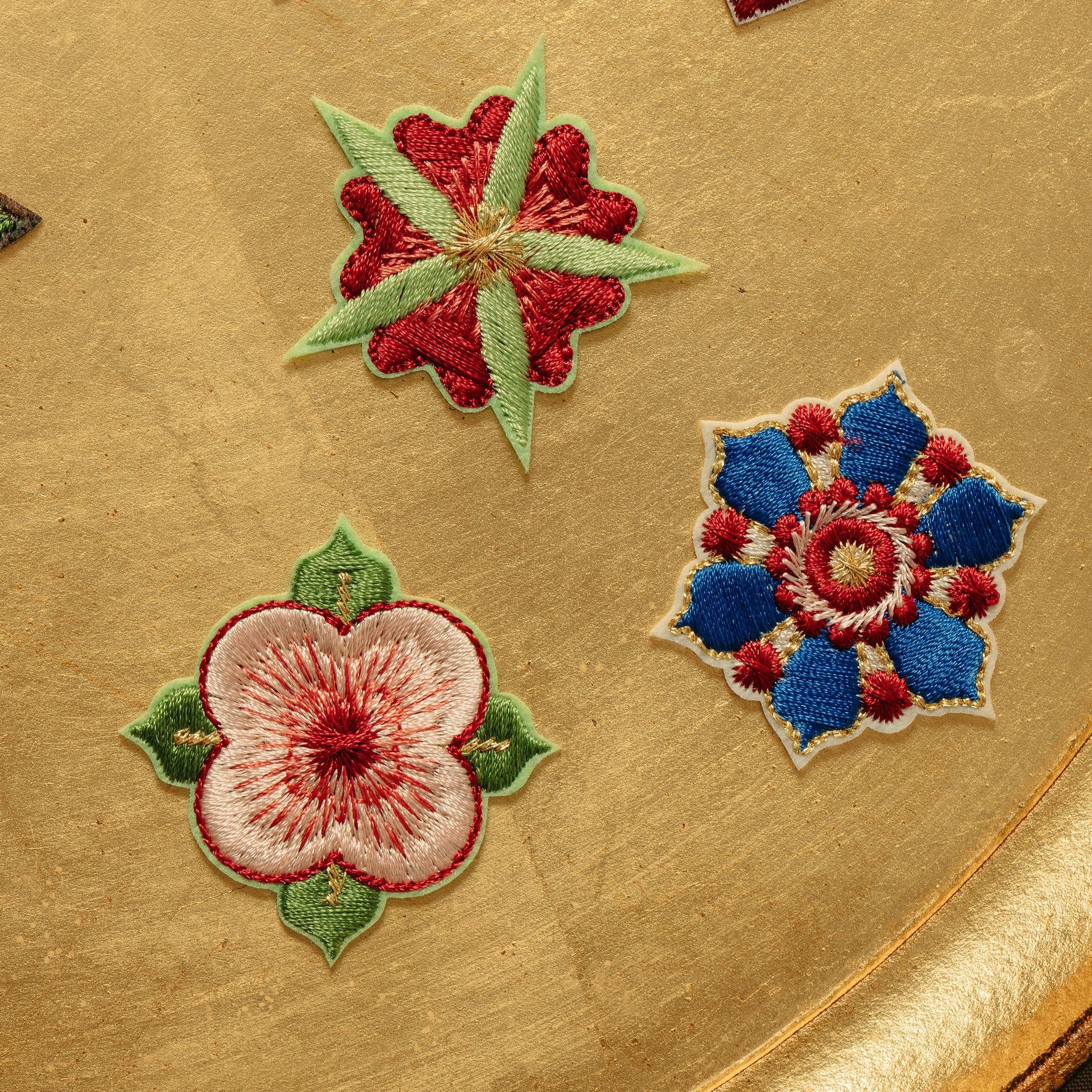 Fairy Tale Collection - Embroidered Medieval Floral Trio Patches 
