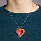 Fairy Tale Collection - Hand Embroidered Velvet Heart Necklace 