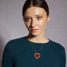 Fairy Tale Collection - Hand Embroidered Velvet Heart Necklace 