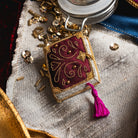 Fairytale Collection - Hand Embroidered Burgundy Opus Brooch