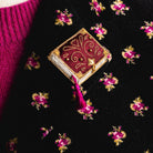 Fairytale Collection - Hand Embroidered Burgundy Opus Brooch