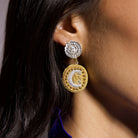 Fairytale Collection - Hand Embroidered Coin Earrings 