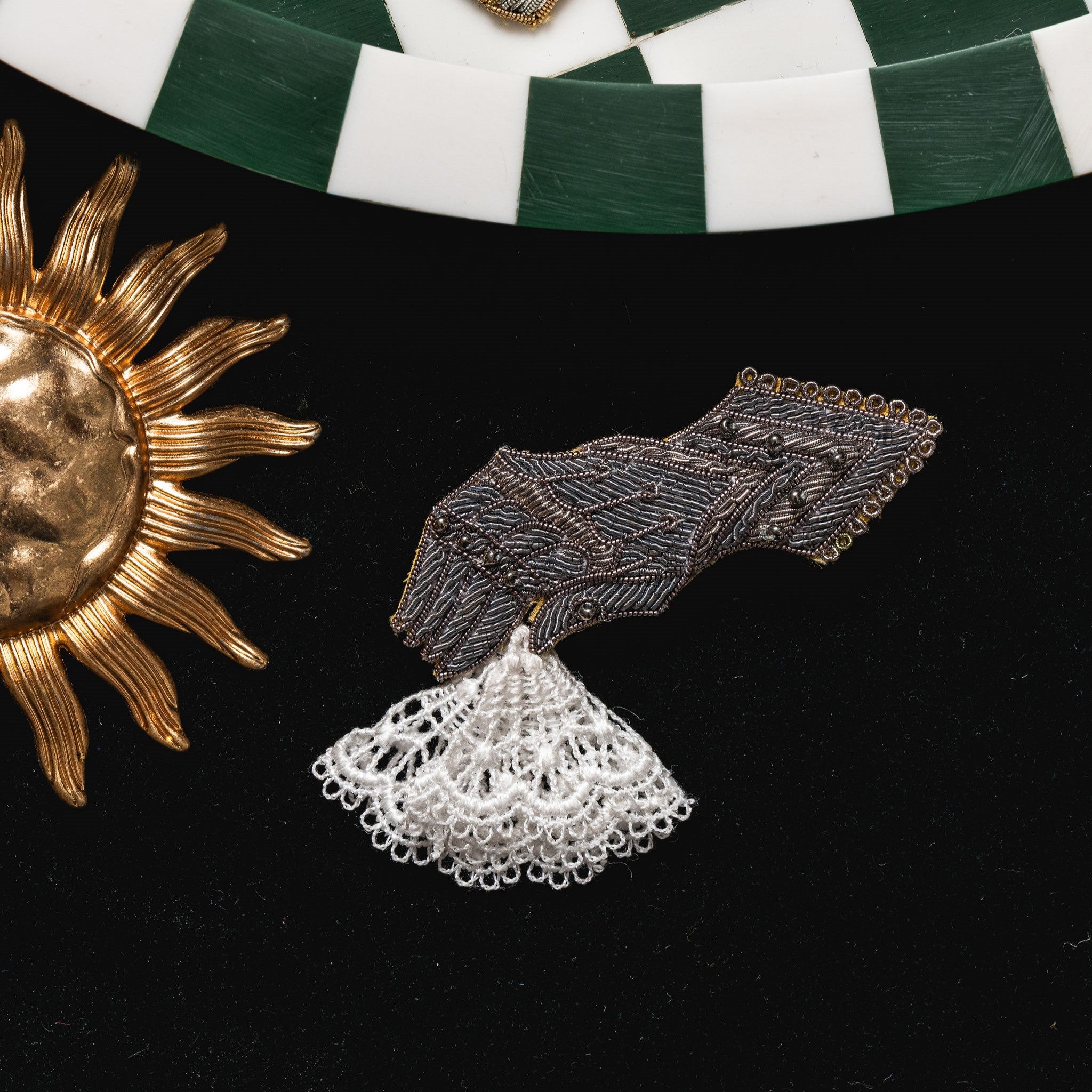 Fairytale Collection - Hand Embroidered Gauntlet Brooch