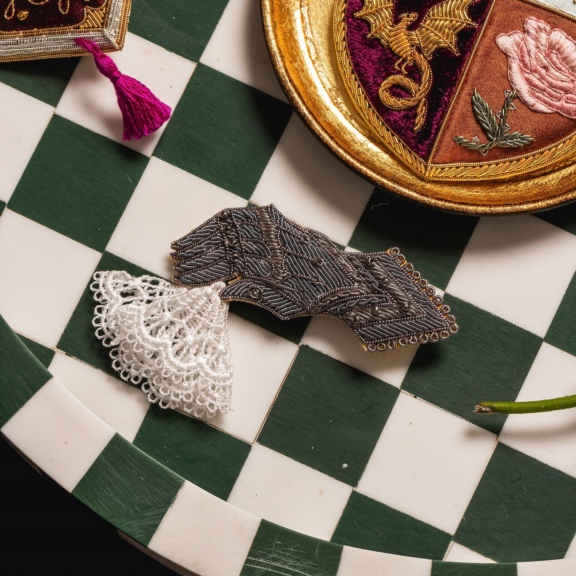 Fairytale Collection - Hand Embroidered Gauntlet Brooch